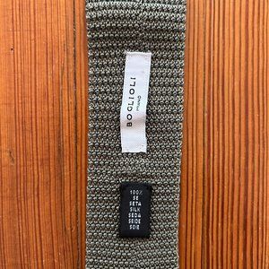 Boglioli Milano Knitted Silk Tie in Green. Made in Italy. Brand New.